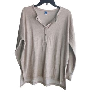 Old navy tan waffle long sleeve shirt